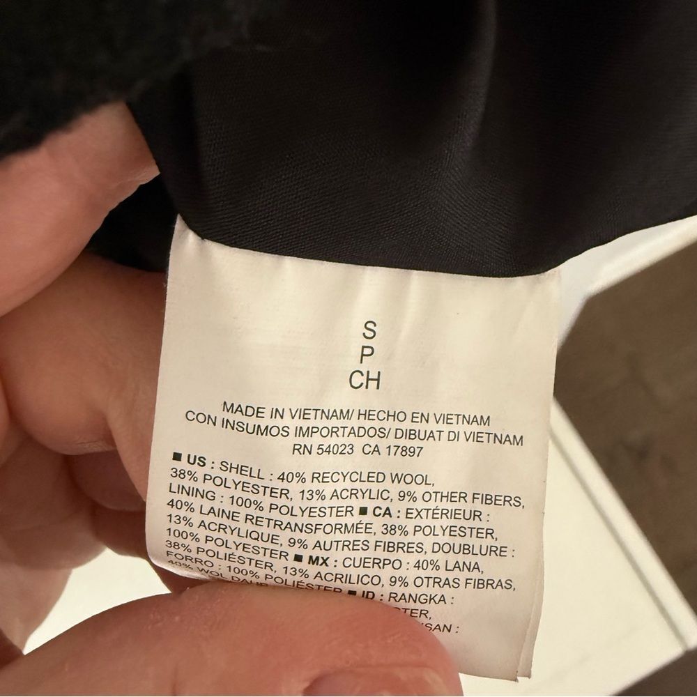 Old Navy Recycled Wool Peacoat Coat Winter Jacket S Pea Coats Solid Black - Picture 4 of 8